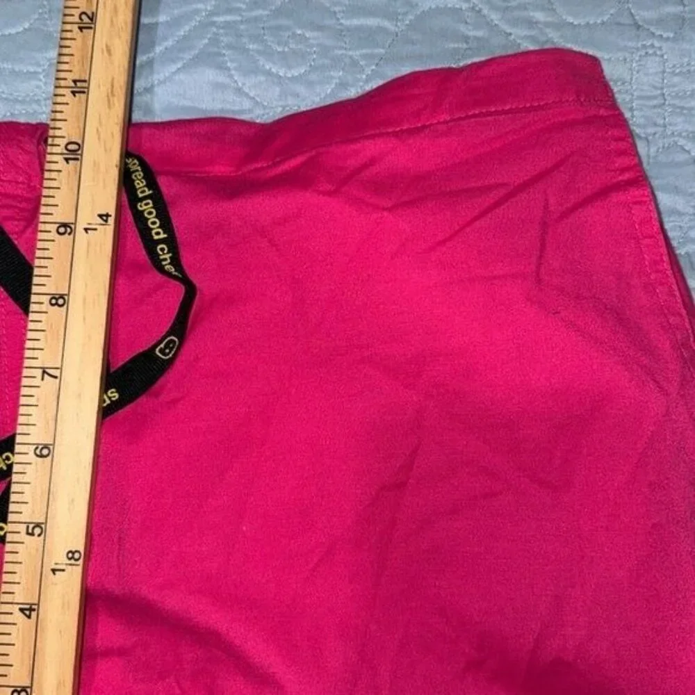 Hot Pink Cotton Womens Pants Size L Elastic Waist - Picture 8 of 9